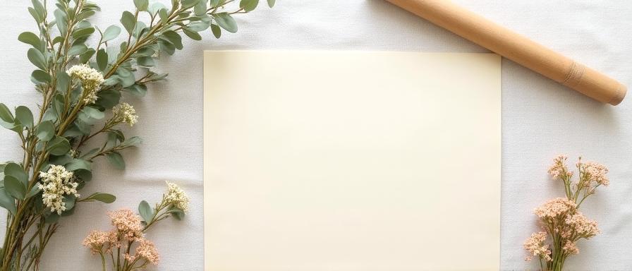 Artistic arrangement of dried botanical elements and antique parchment